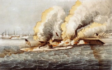 海戦 Painting - モニター同士の壮絶な戦闘 メリマック海戦